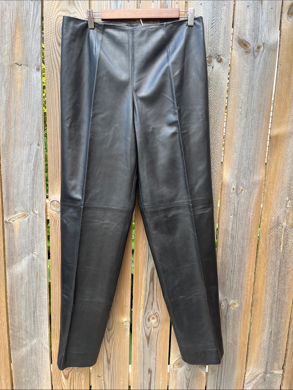 Dana Buchman Black Lambskin Leather Pants Trousers
